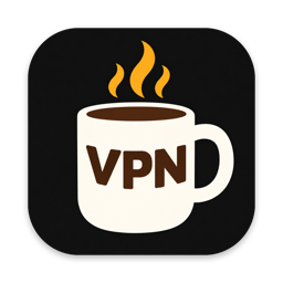 MugVPN app icon: a steaming mug with VPN written on it